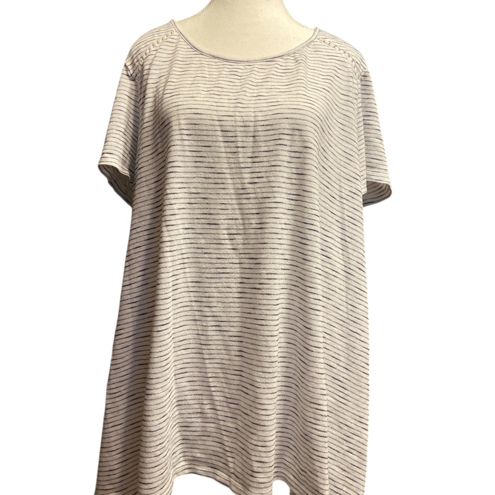 Lane Bryant Black and White Boxy Relaxed Tee